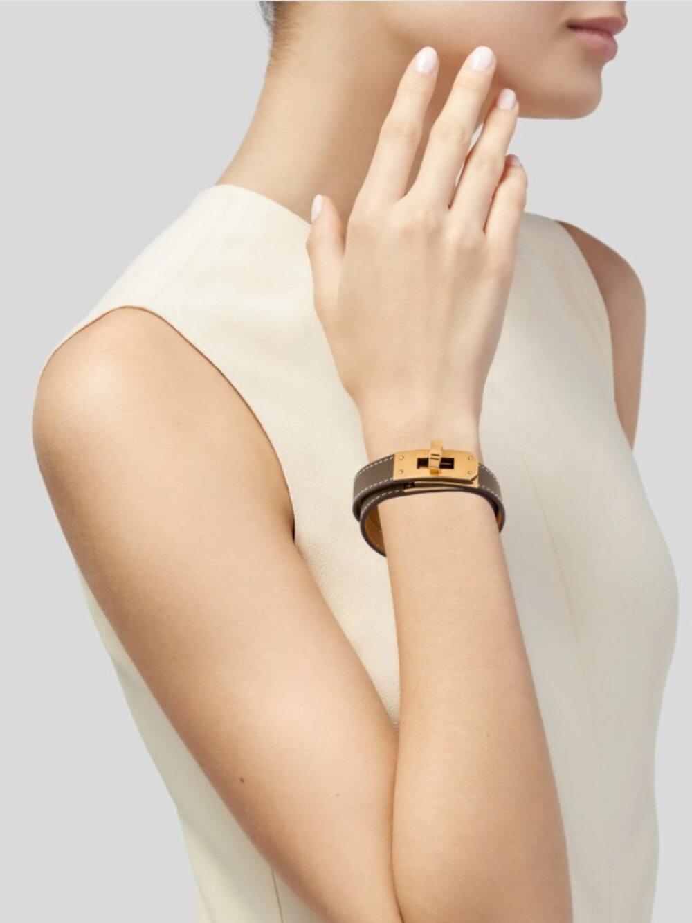 Hermès  Leather Kelly Double Tour Wrap Bracelet